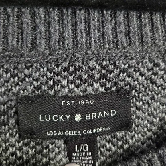 Lucky Brand Cheetah Print Sweater Cozy Womens SZ L Grey - Picture 2 of 4